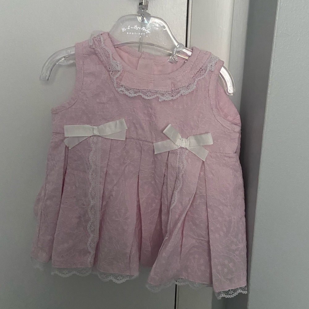 Baby girl pink dress with hat